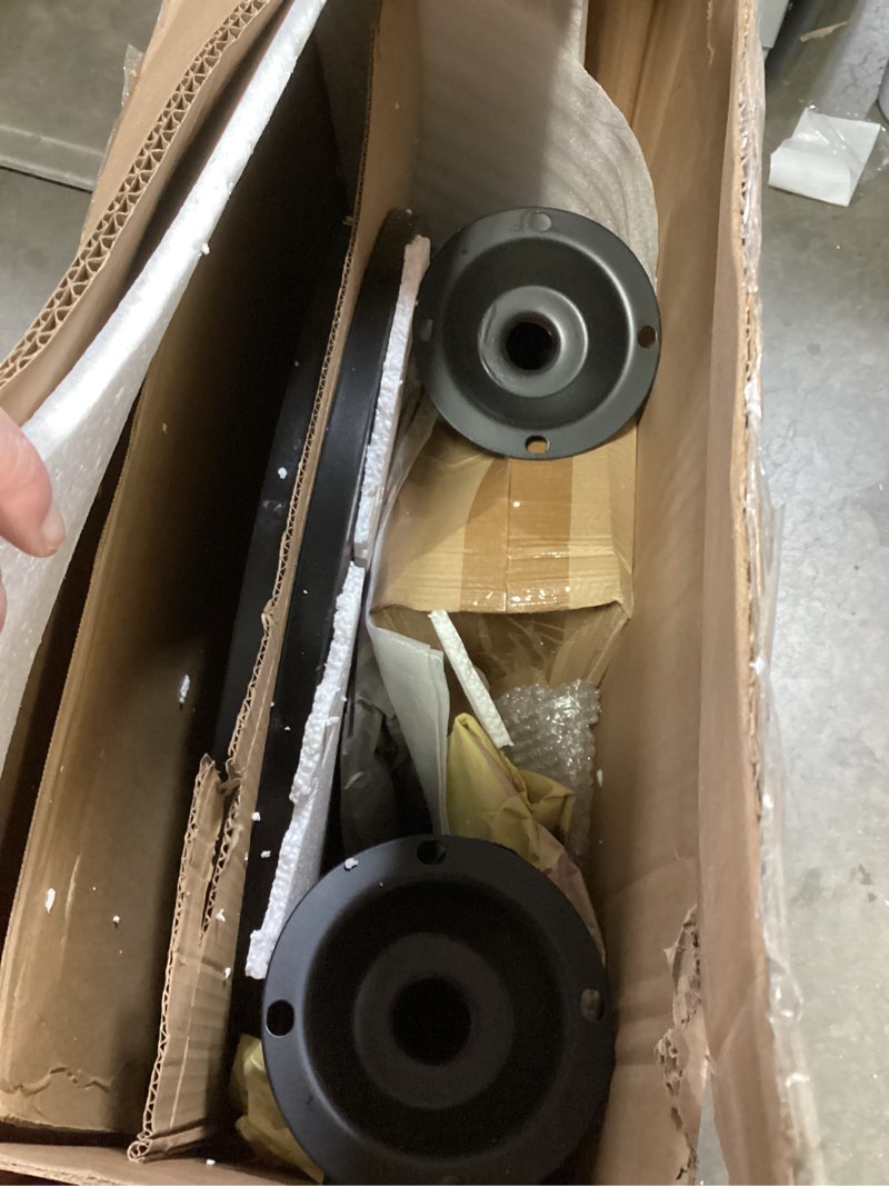 Condition photo showing As Is for Pearington Santina 2 Pack Round Bar and Pub Table, Black Black 2-Pack