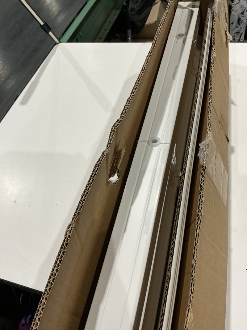 Condition photo showing Good Condition for lotus & windoware cordless, 2 inch faux wood blind, 35" wide x 54" long, window blinds, blinds & shades, blinds for indoor windows, embossed, bright white