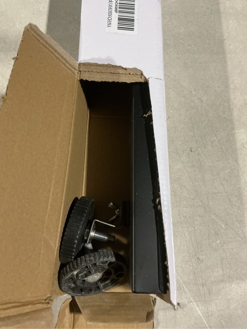 Condition photo showing As Is for Linear Shower Drain with Tile Insert Panels, 24 Inch Black 304 Stainless Steel Rectangle Shower Floor Drain, with Hair Catcher, Adjustable Feet, Fits Bathroom, Balcony 24inch Matte Black