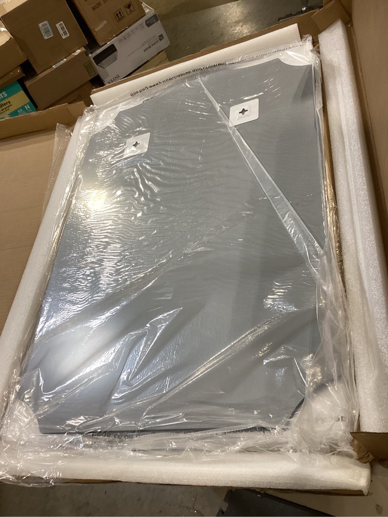 Condition photo showing Good Condition for 2 pack long arched decorative mirror for bathroom, 36"x18" silver vanity mirror for wall, scalloped, for entryway, living room, bedroom, set of 2 silver glass 36"x18"