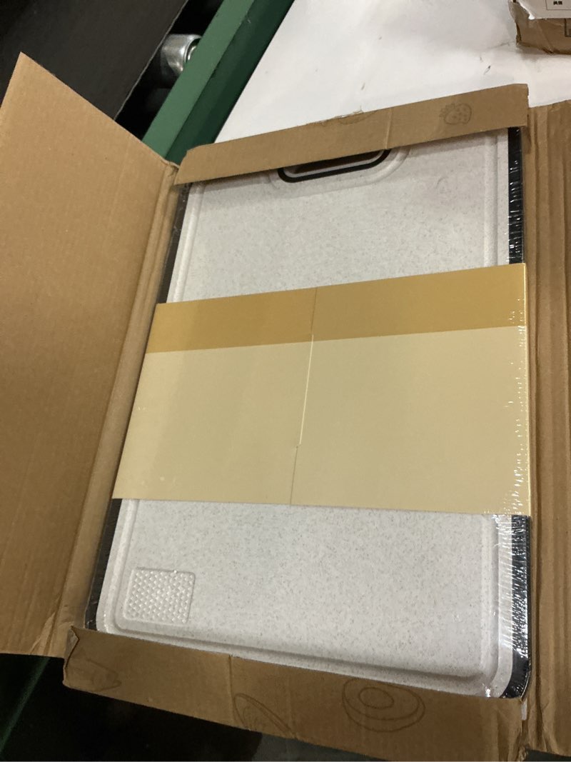 Condition photo showing New/Like New for titanium cutting board for kitchen, cutting board double sided food grade, pure titanium and wheat straw pp, scratch resistant, non toxic chopping board, dishwasher safe, easy to clean large size