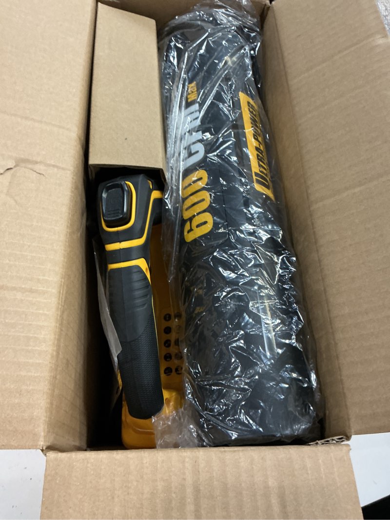 Condition photo showing Good Condition for cordless leaf blower compatible with dewalt 20v max battery, 600 cfm 125 mph brushless electric blower with speed lock, handheld tool for lawn care, snow & leaves (battery not included) black / yellow