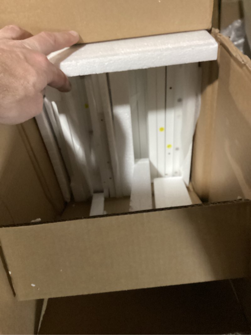 Condition photo showing Good Condition for teenfon 51" h pantry cabinet with 4 doors, kitchen cabinet with 6 door shelves, storage cabinet for living room, dining room, bathroom, white
