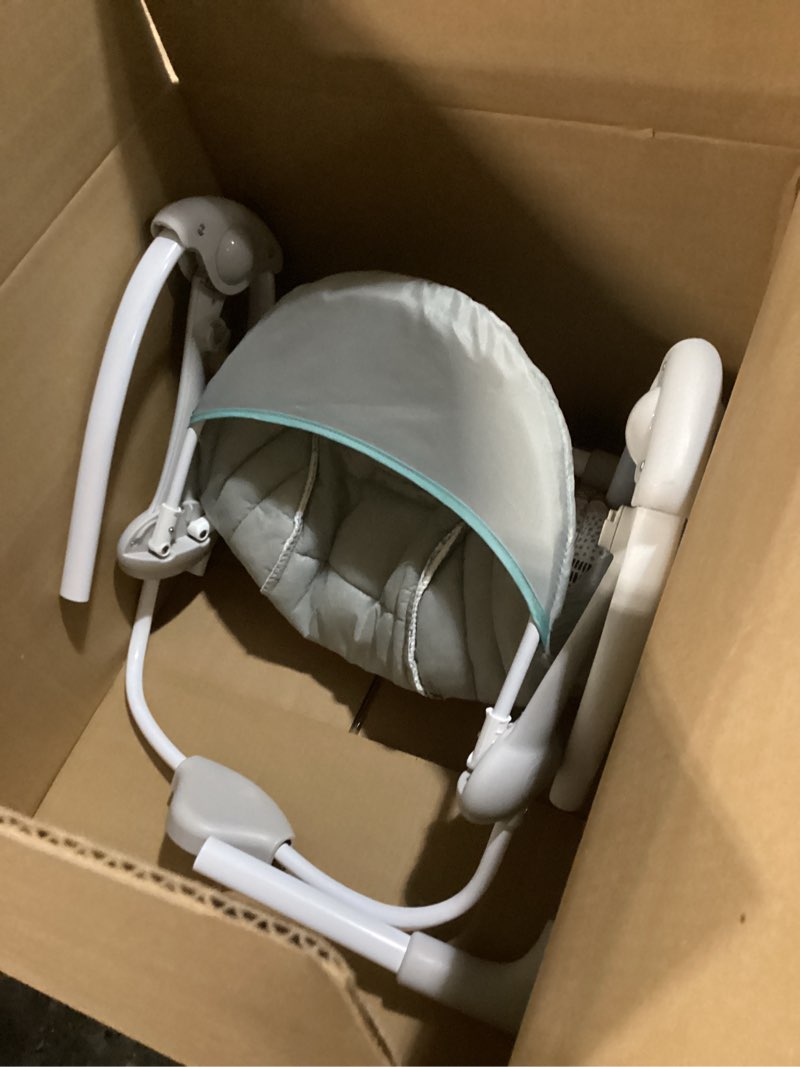 Condition photo showing As Is for Ingenuity Compact Lightweight Portable Baby Swing with Music, Nature Sounds and Battery-Saving Technology - Abernathy, 0-9 Months