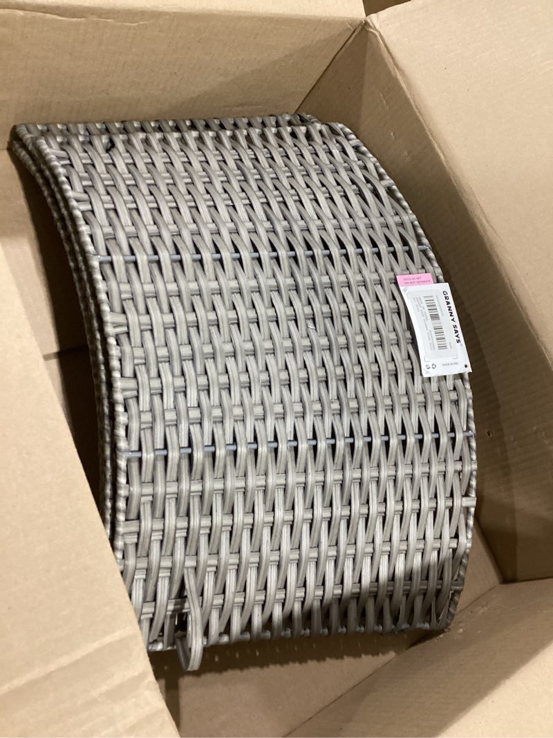 Condition photo showing Good Condition for GRANNY SAYS 32¾" Extra Large Wicker Christmas Tree Collars for Artificial Trees, 5-Piece Woven Tree Skirt Collar Stand for 7.5-12 ft Pencil Trees, Rustic Christmas Tree Base Cover for Decor, Gray Gray 32¾" Round