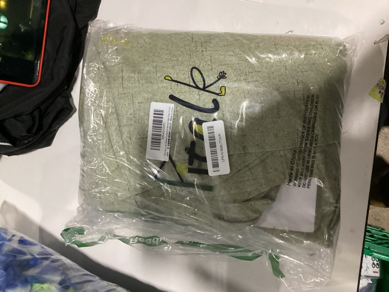 Condition photo showing New/Like New for Sage Green Boho Blackout Curtains for Bedroom Window 84 Inch Length 2 Panels Set Linen Textured Thermal Insulated Dark Out Room Darkening Light Sage Curtain Drapes for Living Room 52x84 Long Christmas 52"W x 84"L (Pack of 2) Sage Green