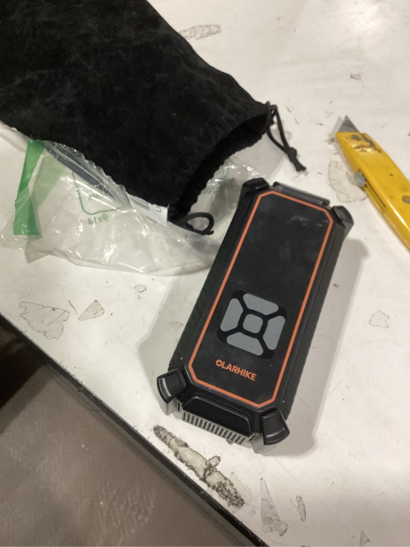 Condition photo showing As Is for olarhike cordless tire inflator portable air compressor, 150psi dual power - 6000mah & 12v dc, air pump for car tires, bike, motorcycle, balls with led & digital pressure gauge, car gifts