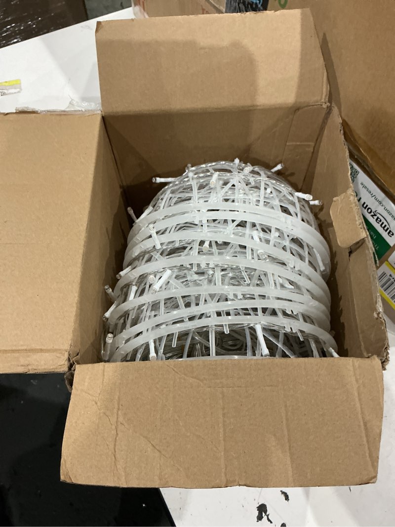 Condition photo showing As Is for outdoor christmas balls lights 4 pack hanging 7.1" led garden sphere tree lights 8 modes waterproof glow globe lights with memory timer plug for party yard porch eave patio xmas decorations-warm white warm white 7.1 inch