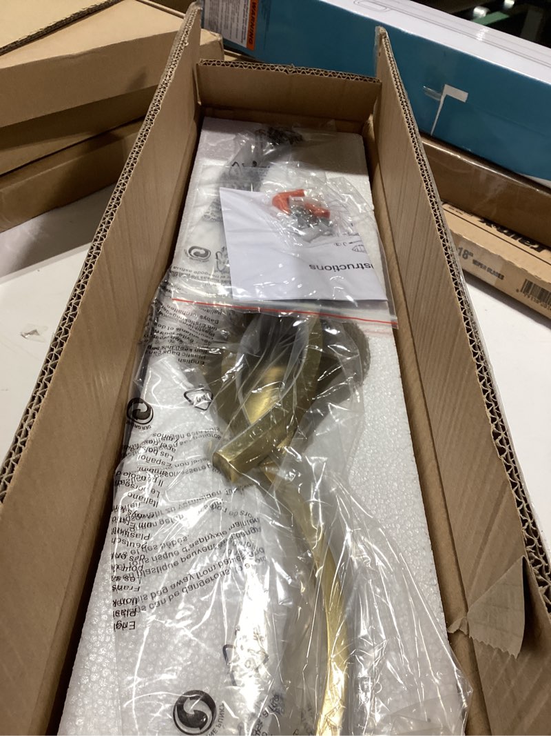 Condition photo showing Good Condition for dimmable modern led bathroom vanity light 32 inch, 20w spiral design gold wall light fixtures for bathroom, living room and hallway, 6000k white light gold 31.5 inch