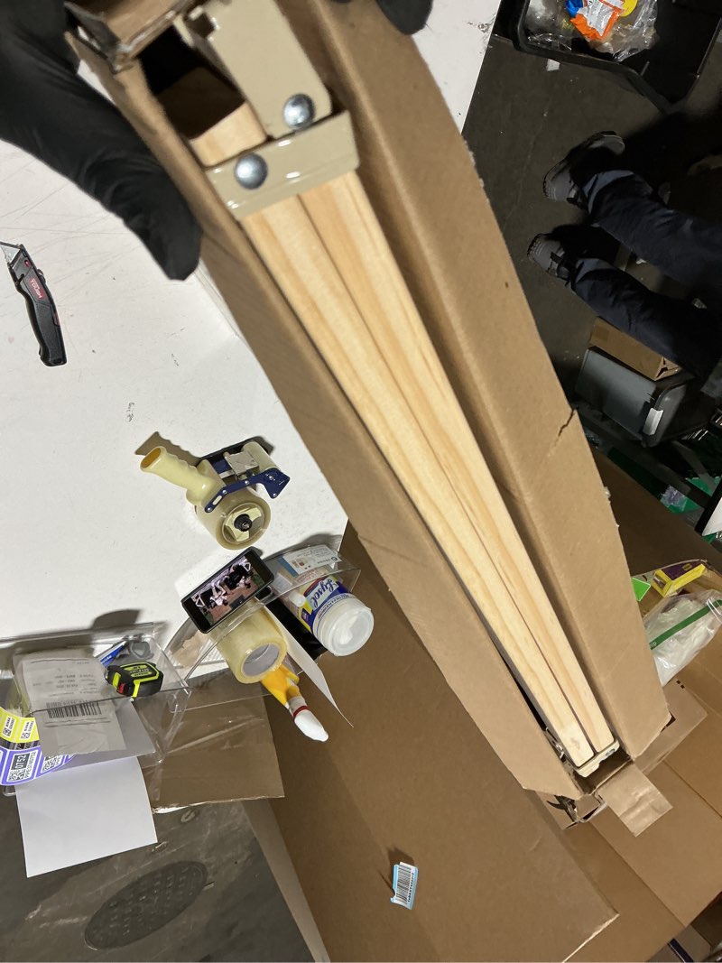 Condition photo showing Good Condition for Evenflo Walk-Thru Top of Stairs Baby Gate, Natural Wood