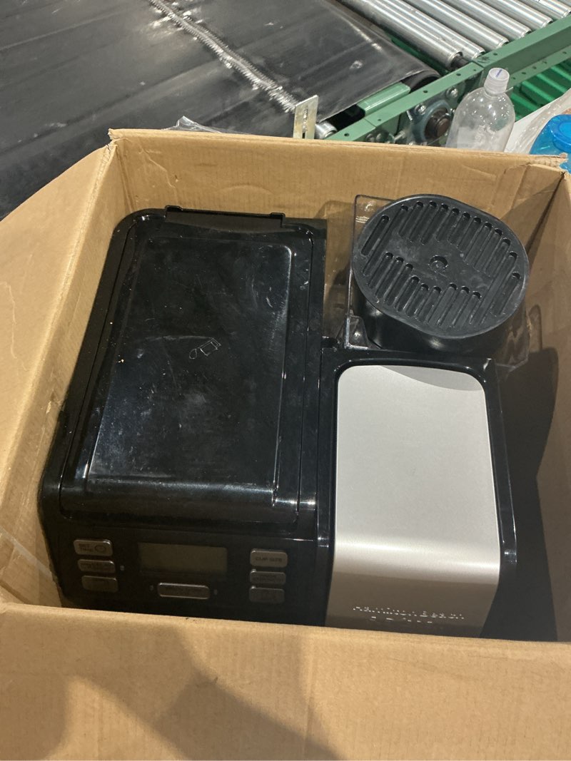 Condition photo showing As Is for hamilton beach flexbrew trio 2-way coffee maker, compatible with k-cup pods or grounds, combo, single serve & full 12c pot, black - fast brewing (49902)