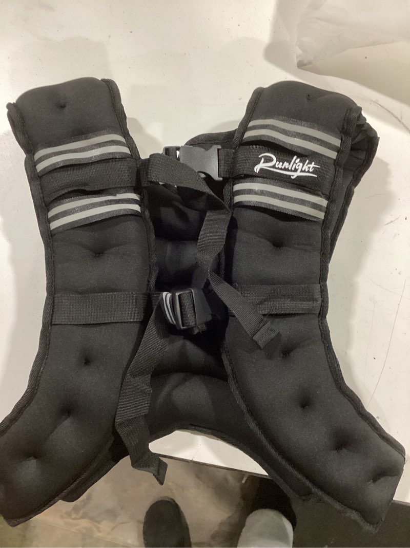 Condition photo showing As Is for Weighted Vest for Women and Men 6.6lbs/11lbs/17.6lbs/22lbs with Reflective Stripe and Double Adjustable Buckle Straps Weight Vests for Strength Training, Jogging, Cardio, Weight Loss Black 17.6lbs/8kg