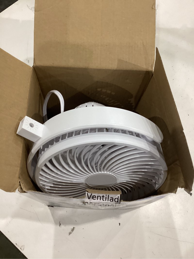 Condition photo showing As Is for mainstays new 6-inch desktop or clip-on ac electric personal indoor fan with 2 speeds white