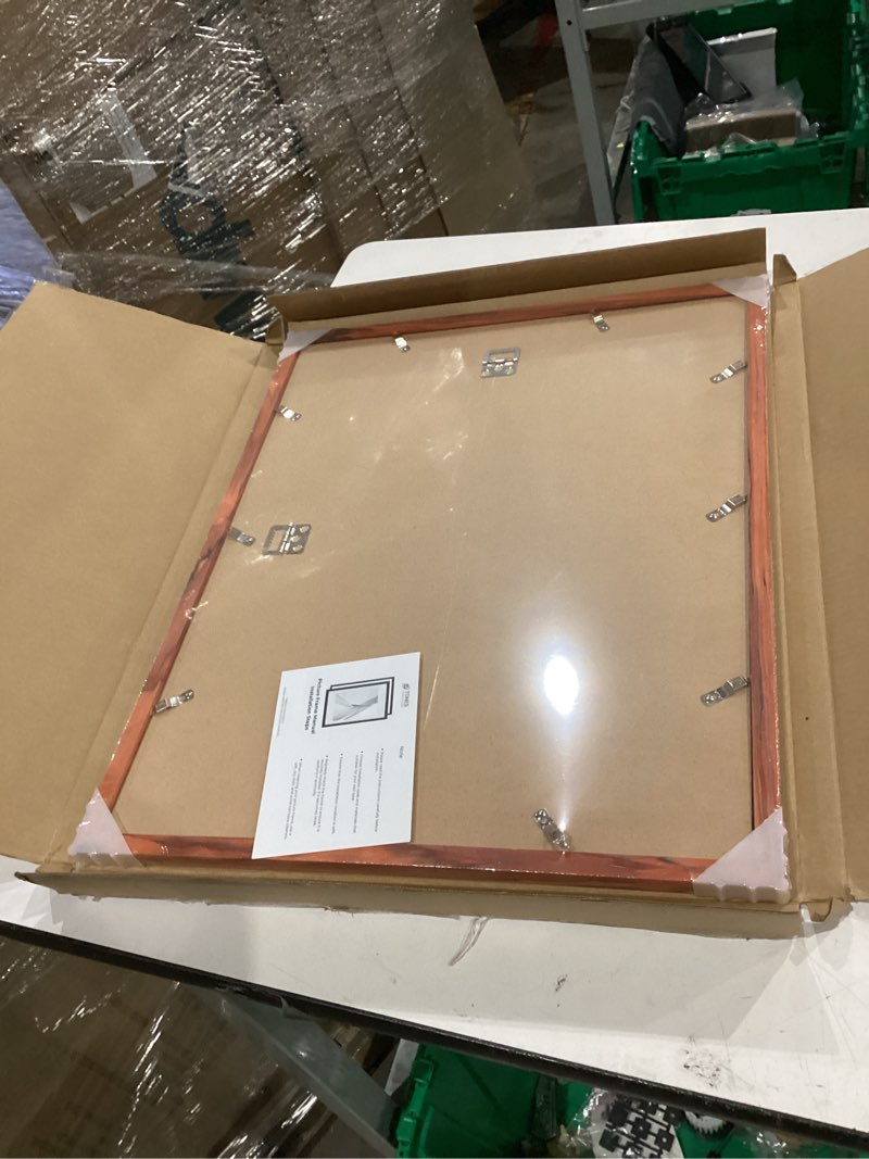Condition photo showing Good Condition for gallery solutions 16x20 flat walnut wall frame with double white mat for 11x14 picture walnut/white 16x20 matted to 11x14