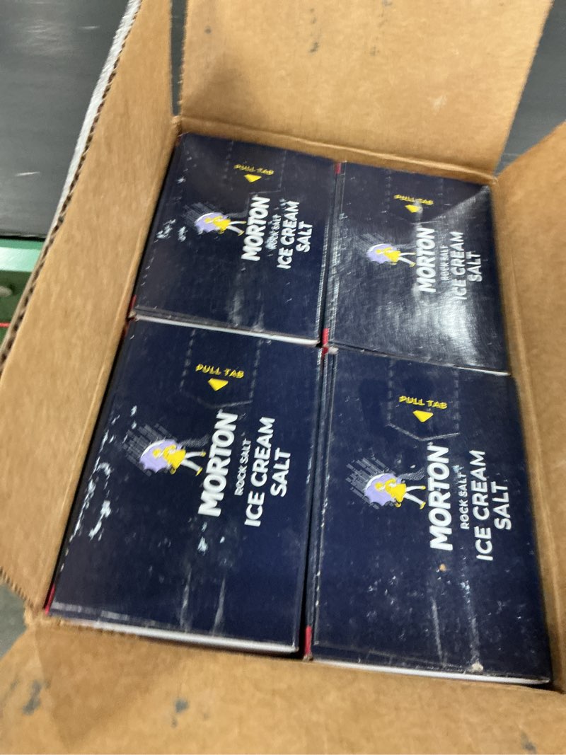 Condition photo showing New/Like New for morton ice cream salt, rock salt, (4 lb), 4-pack - ideal for making ice cream