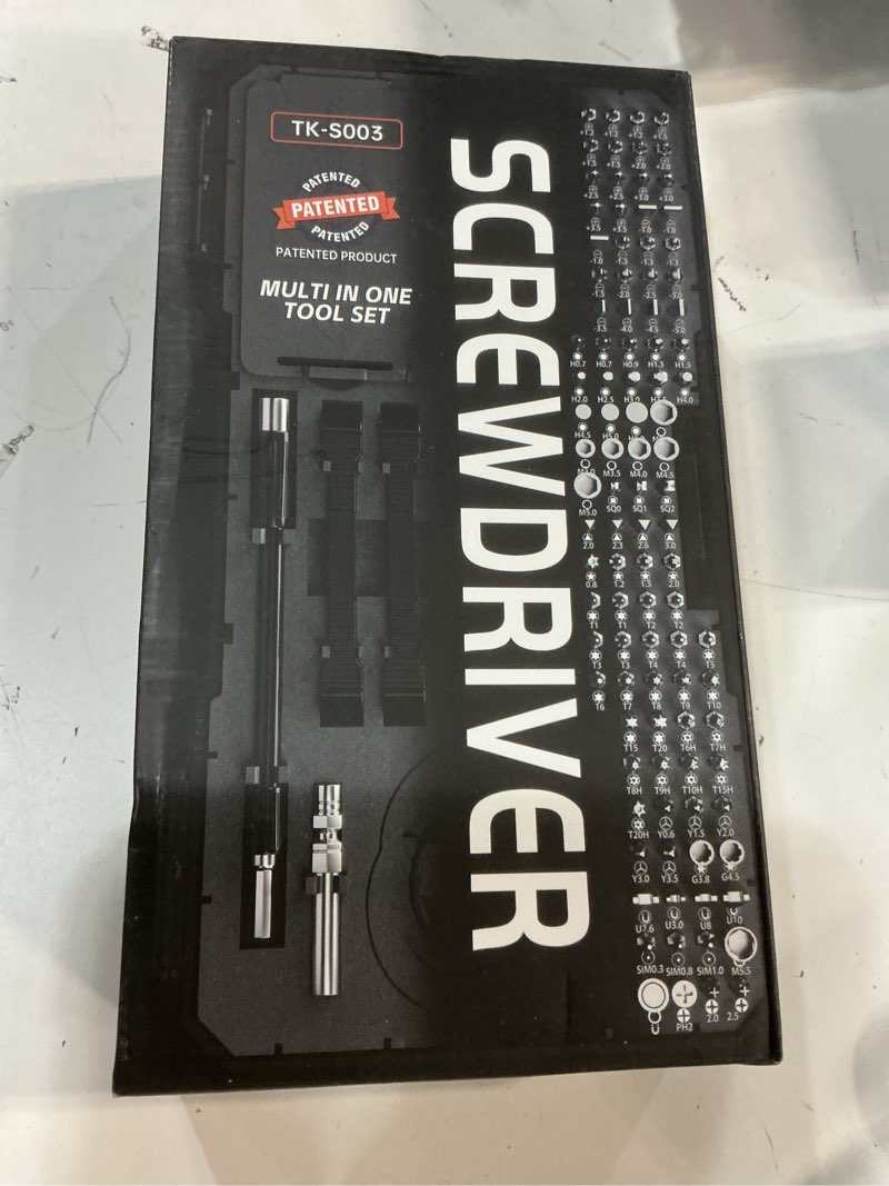 Condition photo showing New/Like New for Mini Electric Screwdriver Set 120-IN-1: UnaMela Small Electric Screwdriver Cordless - 120 Precision Bits, LED Light, Magnetic Power Screwdriver Repair Tool Kit for PC RC Electronics Max Grey