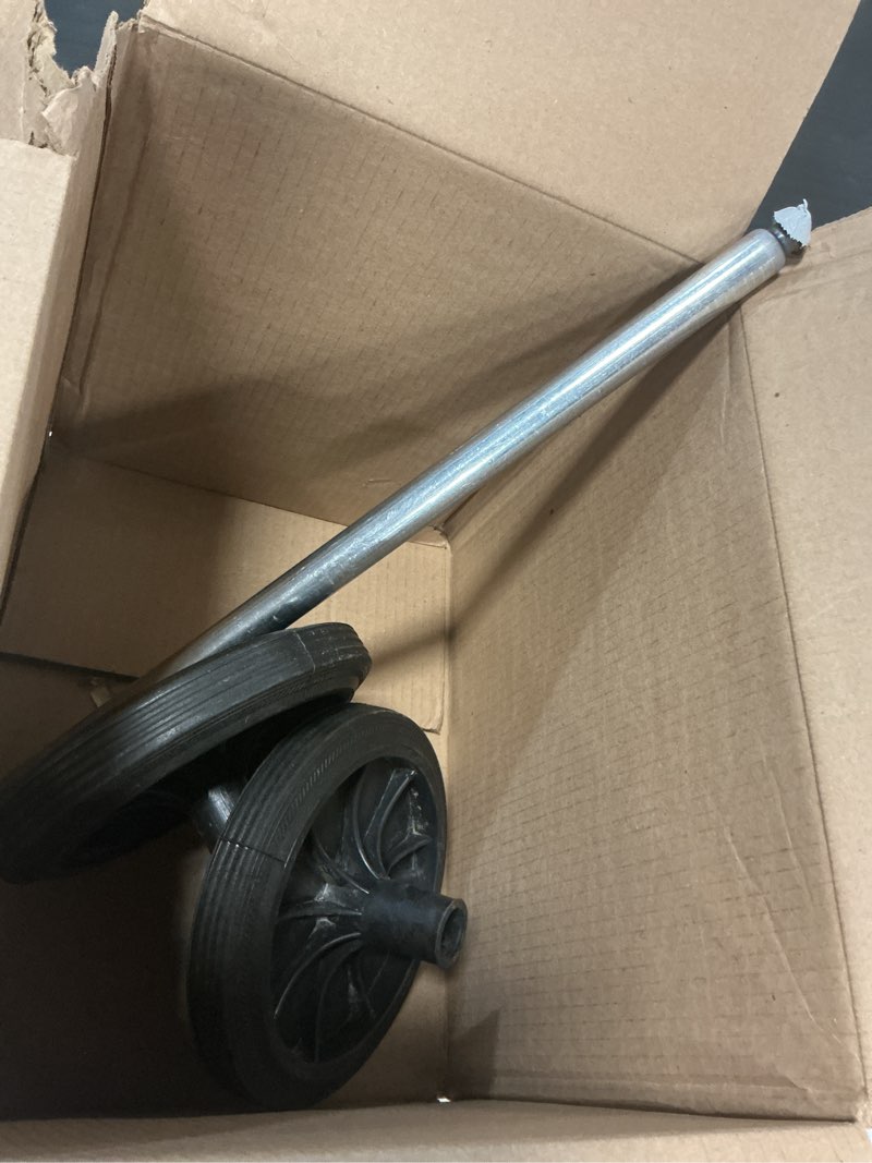 Condition photo showing As Is for 1set trash can wheels plastic garbage can pulley with hollow shaft for easy installation and efficient waste collection for daycare hospitals and offices