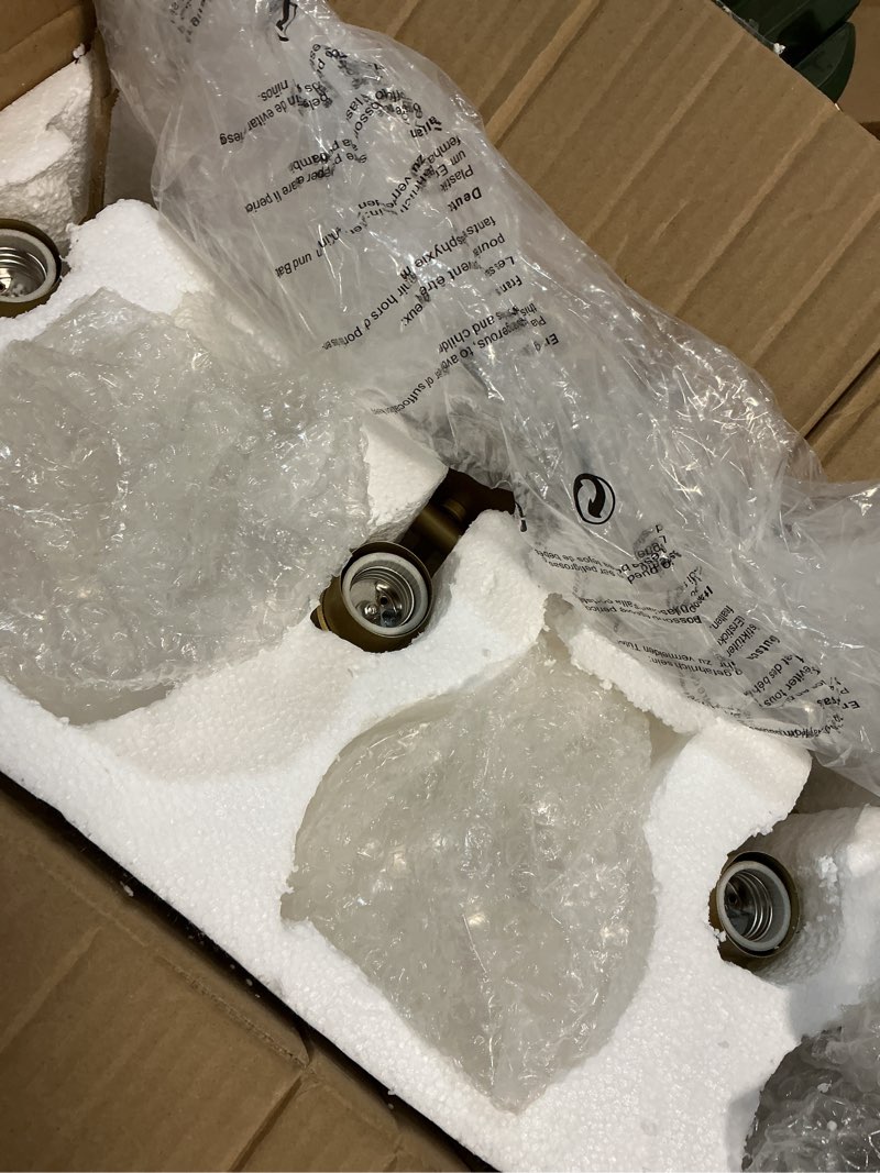 Condition photo showing Good Condition for Gold Vanity Light, 3 Light Bathroom Light Fixtures, Modern Bathroom Vanity Lights Fixtures Over Mirror with Clear Globe Glass Shade, Gold Wall Sconces for Bathroom Hallway