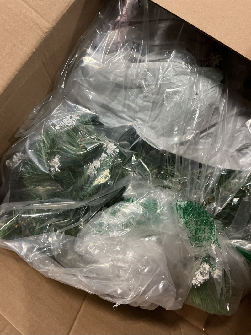 Condition photo showing Good Condition for jin&bao 9ft christmas garland with lights, 100 led prelit green snowy pine garland christmas decorations with timer function, 3aa battery operated xmas garland fireplace door stairs outdoor frosted garland