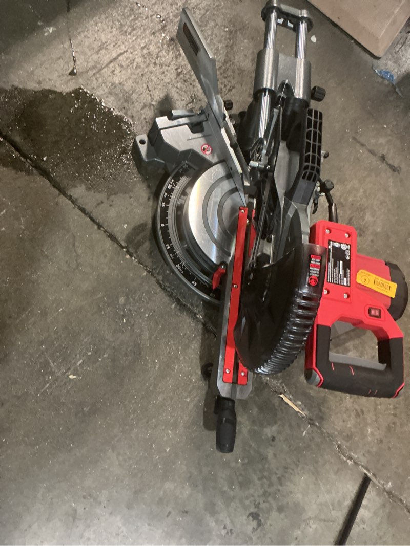 Condition photo showing As Is for skil 10 amp 7-1/4" single bevel miter saw with compact rail system & led shadow line (stand srs0001 sold separately) -ms6306-00
