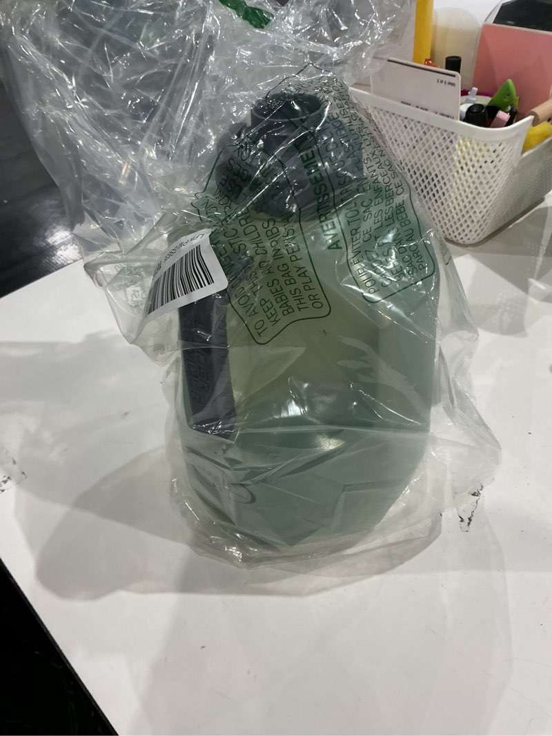Condition photo showing As Is for under armour 1 gallon water bottle, large sports jug, durable, gym water bottles for men and women, football, basketball silica green/titan gray