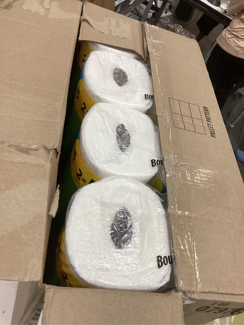 Condition photo showing New/Like New for bounty paper towels quick size, white, 16 family rolls = 40 regular rolls family 16 rolls (107 sheets each)