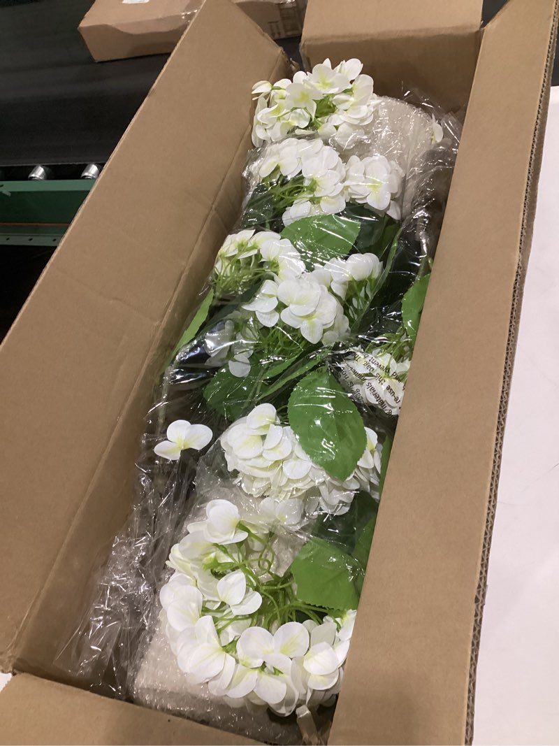 Condition photo showing Good Condition for 4ft white hydrangea artificial flowers tree large real touch faux silk hydrangea plants potted fake flower in white pot for home indoor outdoor front porch garden entrance living room decor, 2 pack white-4ft-2pcs 4ft-2pcs