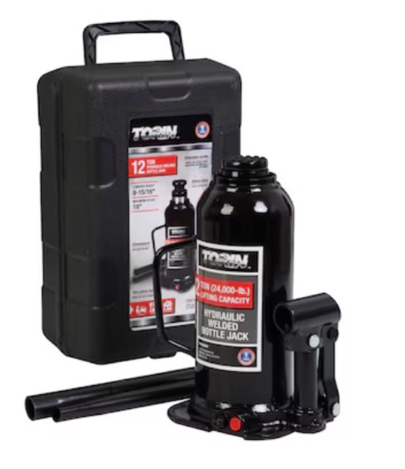 torin black 12-ton steel hydraulic bottle jack