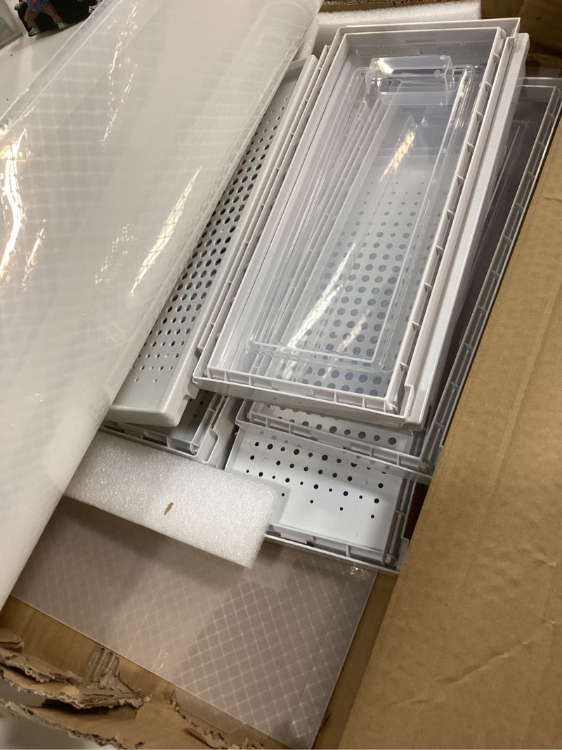 Condition photo showing As Is for PARANTA 4-Piece Boot and Shoe Storage Box, Stackable Clear Plastic Shoe Box, Space-Saving Shoe Organizer for Boots, Sneakers, and High Heels, Clear Clear-4pcs