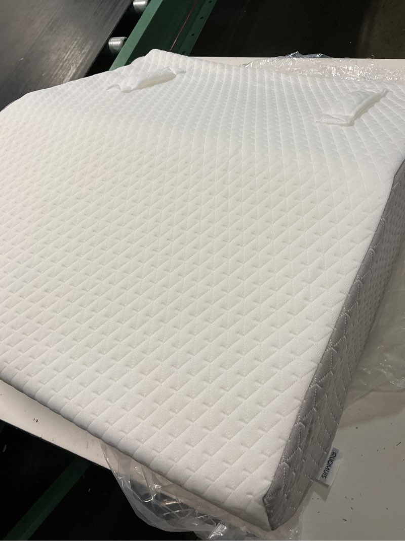 Condition photo showing Good Condition for ruqmuis leg elevation pillow for after surgery, 8inch foam leg elevating pillow for swelling and blood circulation, leg wedge pillow for sleeping, knee pillow for knee hip ankle pain relief, white flat top 8 inch white/grey