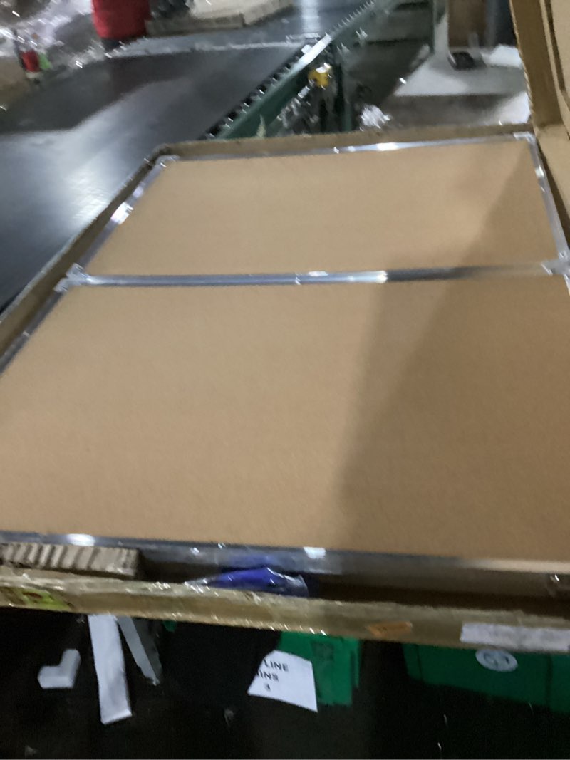 Condition photo showing New/Like New for 96"x36" Tri-fold Cork Board Whiteboard Combo, Foldable Combination Magnetic Dry Erase Bulletin Board & Corkboard with Aluminum Frame Wall Mounted for Home, Office and School(Wood) Wood 96"W x 36"H