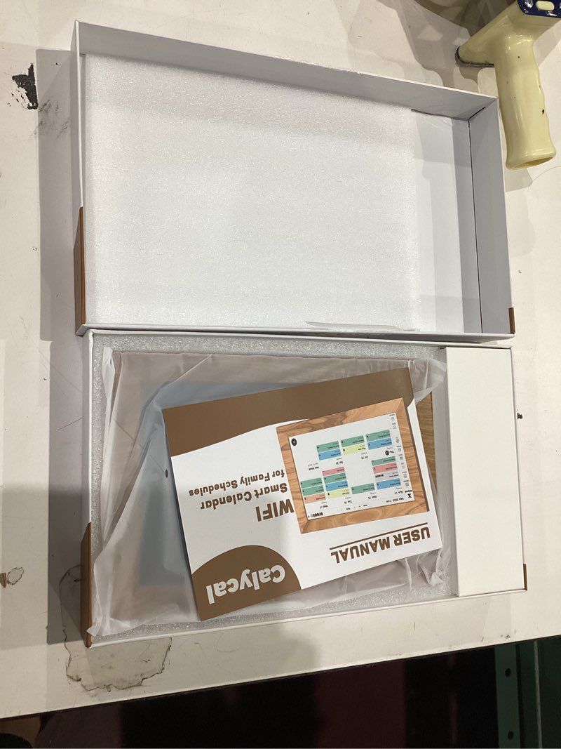 Condition photo showing Good Condition for calycal 10.1" wall planner digital calendar - schedule management, chore chart, meal planner, to do list, and digital photo frame,smart touchscreen interactive display, perfectly matches home decor wood grain appearance