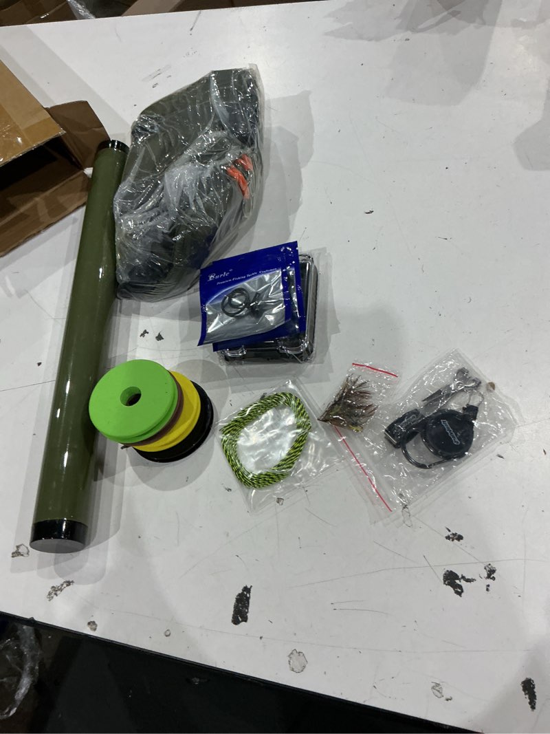 Condition photo showing As Is for qualyqualy tenkara fly rod combo beginner kit, tenkara fishing rod in 8.7ft/10.6ft/11.6ft 24t fly fishing kit with telescopic fly rod flies tippet and fishing chest bag m-green chest pack 10.6ft rod kit