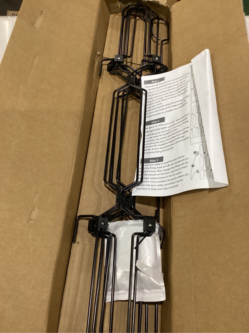 Condition photo showing Good Condition for retractable dog gate for front door, 35" safety metal pet gate for dogs when opening, easy install front entry dog door barrier 26"×30.7"