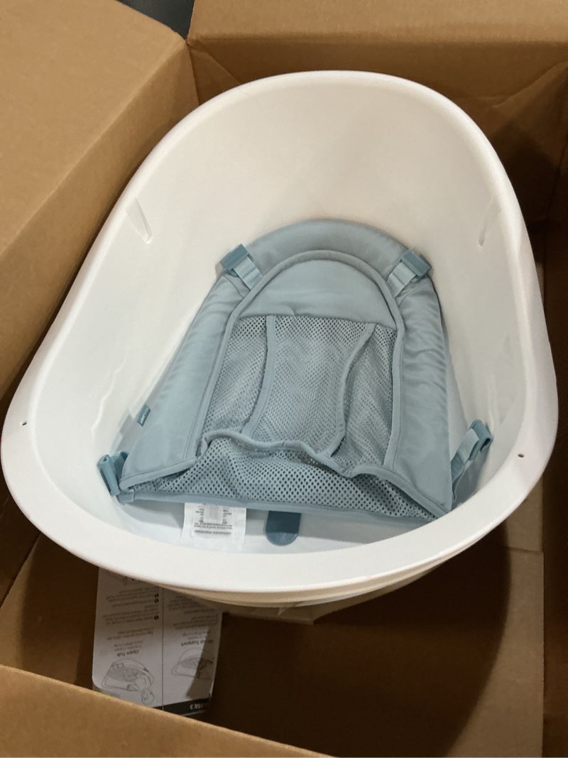 Condition photo showing Good Condition for skip hop baby bath tub 4-in-1 grow with baby infant to toddler bathtub with supportive sling and sit-up support wave age 0m+ wave tub