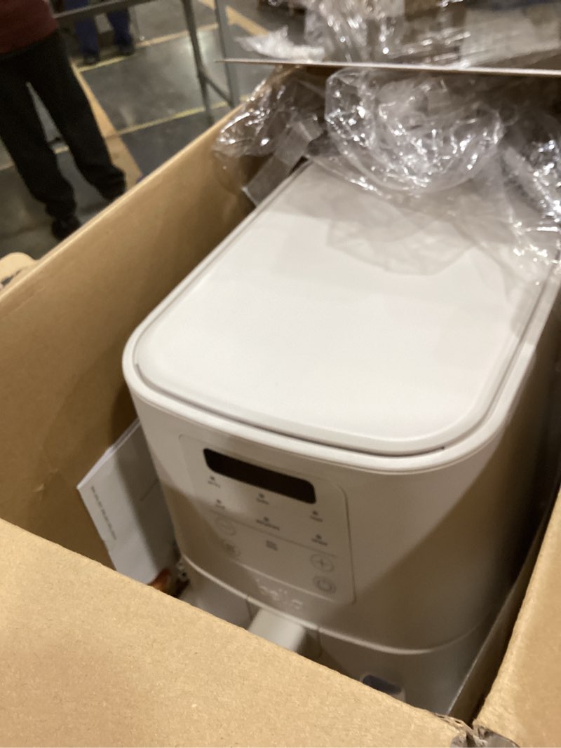 Condition photo showing As Is for bella 4Qt Slim Air Fryer, Fits-anywhere™ Kitchenware, EverGood™ Ceramic Nonstick Coating, Adjustable Temperature, 6 Preset Cooking Options, 60 Min Auto Shutoff w Audible Tone, 3.3lb Capacity, Oatmilk 4 QT Oatmilk