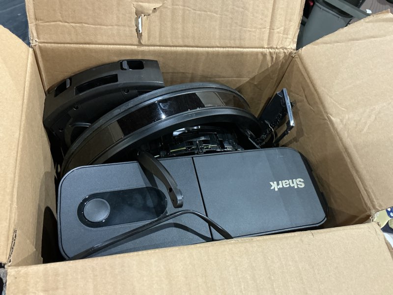 Condition photo showing As Is for shark av2501ae ai robot vacuum with xl hepa self-empty base, bagless, 60-day capacity, lidar navigation, perfect for pet hair, compatible with alexa, wi-fi connected, carpet & hard floor, black ai dry auto empty upto 60 days