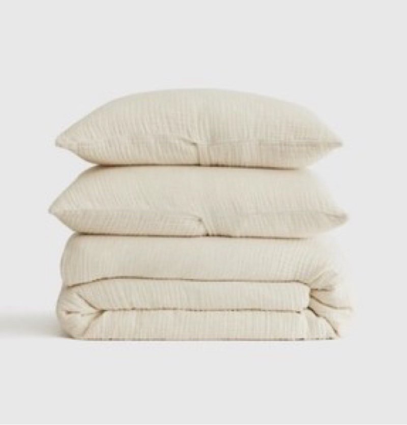 Quince Organic Airy Gauze Duvet Cover Set beige king size