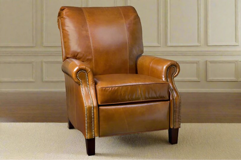 Arlien Genuine Leather Recliner with Nailhead Trim
