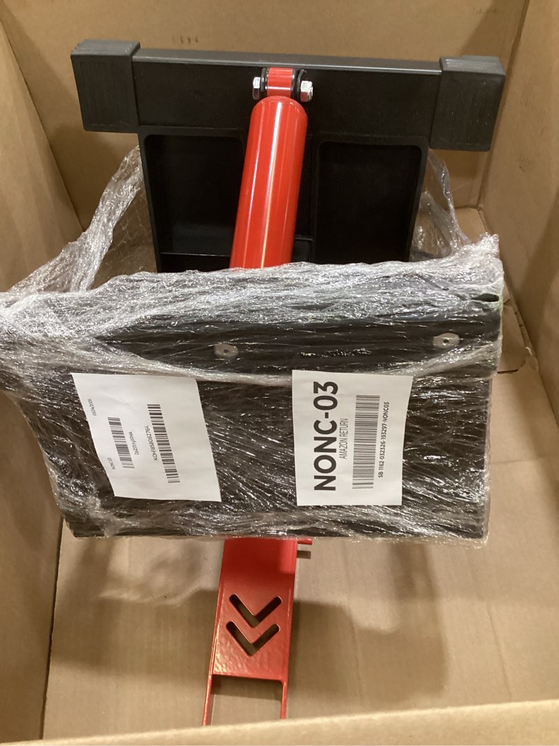 Condition photo showing As Is for ?dna motoring motorcycle scissor lift jack hoist stand with saddle and pins - 1100lbs (500kg) 3.7-14.8" lifting range, tools-00289