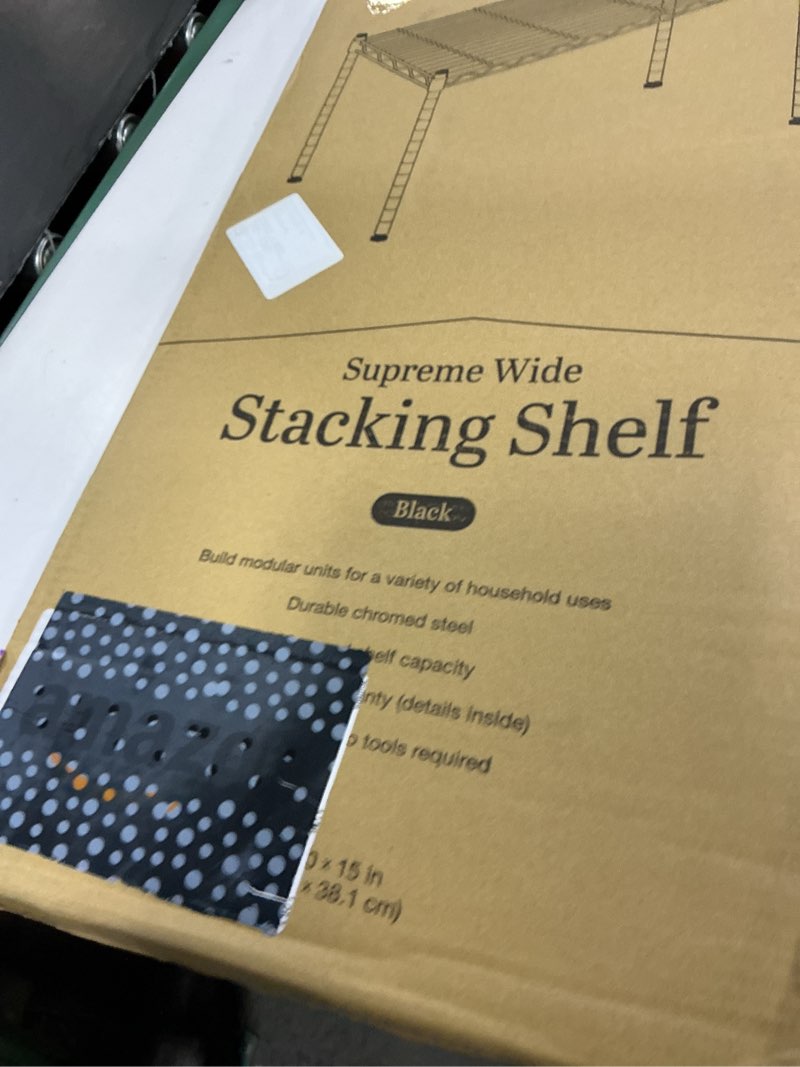 Condition photo showing New/Like New for whitmor 1 tier shelving units, wire rack storage organizer, 30" l x 14" w x 15" h, black 1-tier, 30"l x 15"h x14"w ,black