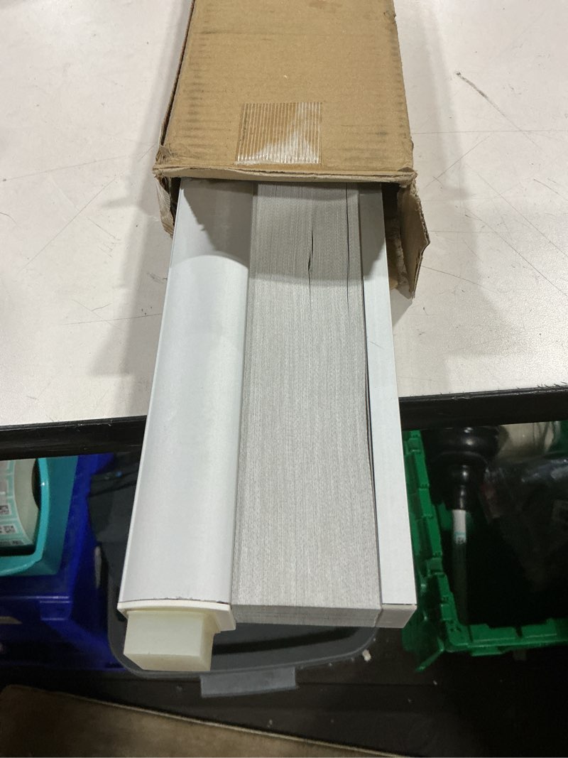 Condition photo showing As Is for no drill cellular shades for indoor windows, thermal insulating & noise reducing honeycomb blinds, free stop cordless blackout shades, white, 31" w x 64" h 31"w x 64"h white(blackout)