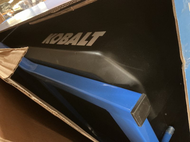 Condition photo showing As Is for kobalt 7-cu ft poly yard cart