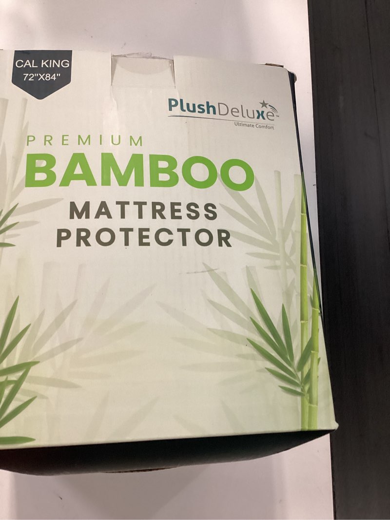 Condition photo showing New/Like New for plushdeluxe premium viscose mattress protector – cal-king size, waterproof, & ultra soft breathable noiseless washable bed mattress cover for comfort & protection 72x84 inches california king