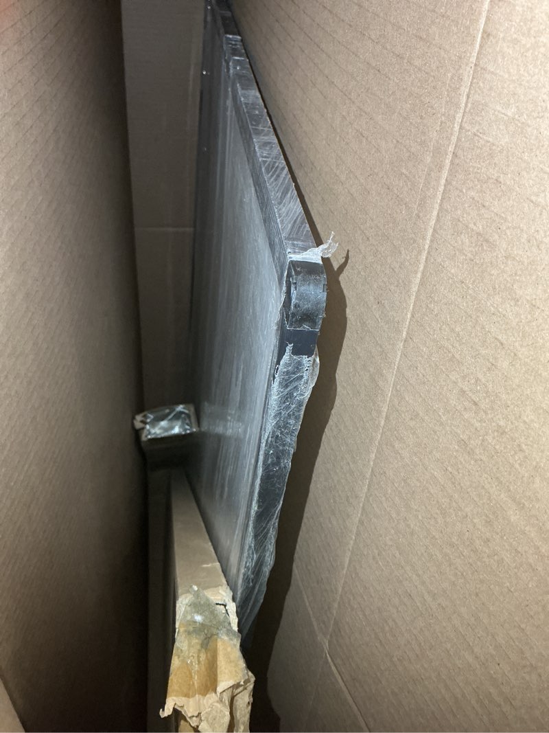 Condition photo showing As Is for VIZ-PRO Double-Sided Magnetic Mobile Whiteboard, 48 x 36 Inches, Black Aluminium Frame and Stand 48"W x 36"H