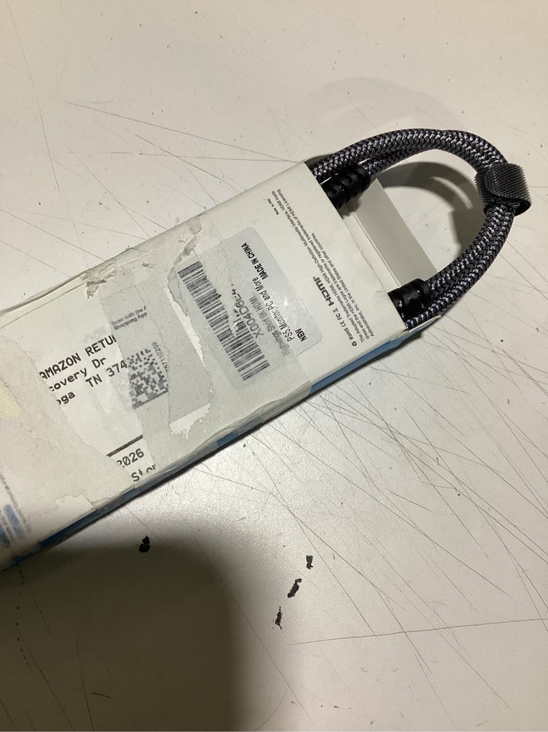 Condition photo showing Good Condition for Highwings Short 8K HDMI Cable 1.72ft Total Length, 1.36ft Cable Length, Ultra High Speed HDMI Braided Cord-4K@120Hz, 8K@60Hz,eARC, Compatible for PS5,Monitor,PC and More 1.5 feet Grey