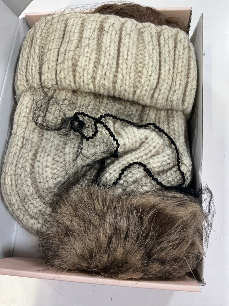 Condition photo showing Good Condition for REECHO Beanie Wig Hair Extensions, Warm Knitted Beanie Hat with Hair 12" Beach Wavy Hair Extension Synthetic Hairpiece for Women - Beige Beanie, Light Brown with Highlights Hair 12 Inch (Pack of 1) Beige Beanie, Light Brown with Highlights Hair