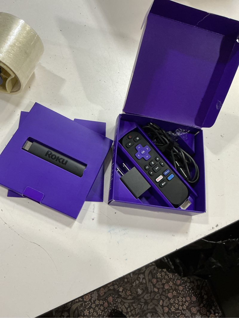 Condition photo showing New/Like New for roku streaming stick 4k - hdr & dolby vision roku streaming device for tv with voice remote & long-range wi-fi - free & live tv 4k + dolby vision