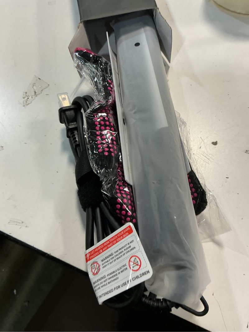 Condition photo showing Good Condition for annlary hair straightener 1 inch flat iron and curler 2 in 1 titanium ceramic ionic dual voltage straightener with heat-resistant silicone, for less frizz, shinier & smoother 1 inch black