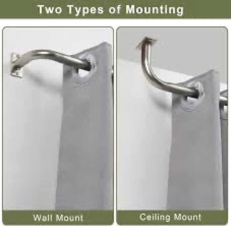 Vimayta Wrap Around Curtain Rod for 28 to 65 Inches Window, Splicing Structure, 1 Inch Room Darkenin